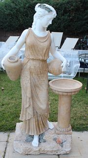 Life Size Stone & Marble Sculpture Of A Beauty.