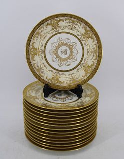 Set Of 15 Limoges Gilt Decorated Porcelain Plates