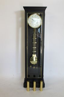 Sligh Modernist Ebonised & Gilt Tallcase Clock