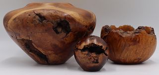 Grouping of Mark and Mel Lindquist Carved Vessels