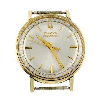 BULOVA - a gentleman's bi-colour Accutron watch head. Recommended for spares or repair purposes only