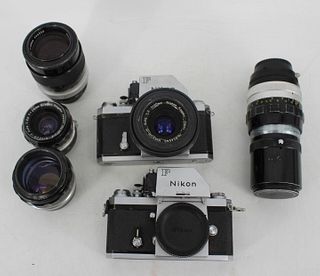Vintage Nikon F Lot - 2 Bodies, 5 Lenses
