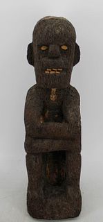 Antique Carved Wooden Ifugao Seated Bulul Rice God