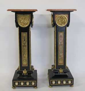 A Vintage And Quality Pr Of Bronze Mounted Boulle