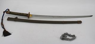 Japanese WW2 Sword with Chain Hanger & Sword Knot