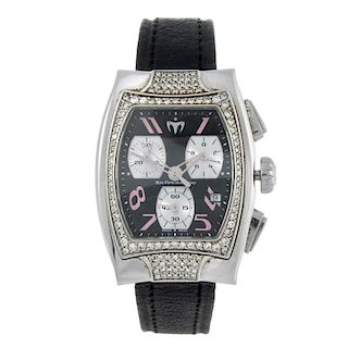 TECHNOMARINE - a chronograph wrist watch. Stainless steel case with factory diamond set bezel. Refer