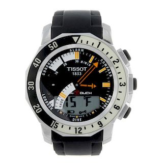 TISSOT - a gentleman's Sea T-Touch wrist watch. Stainless steel case with calibrated bezel. Numbered