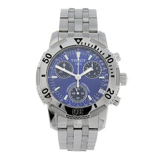 TISSOT - a gentleman's PRS200 chronograph bracelet watch. Stainless steel case with calibrated bezel