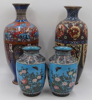 Grouping of Cloisonne Items Inc. a Pair of Vases.