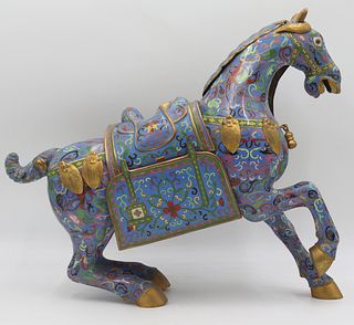 20th Century Cloisonne Tang Style Horse.