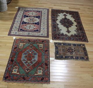 4 Antique / Vintage Finely Hand Woven Area Carpets