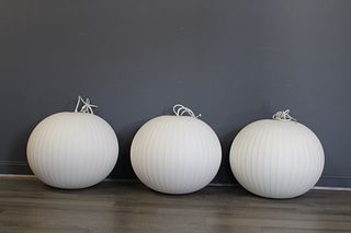 Grouping Of 3 George Nelson Bubble Lamps.