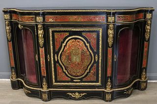 Large 19th Century Bronze Mounted Boulle Cabinet.