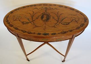 Antique Adams Style Paint Decorated Table.