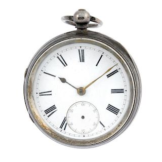 A group of four assorted pocket watches, to include three silver examples. All recommended for spare