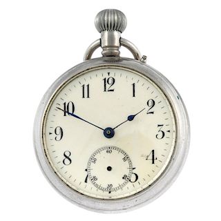 A small group of five various pocket watches, to include silver, continental white metal and base me