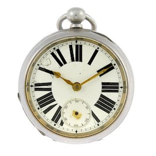 A group of seven assorted pocket watches and a sports timer. All recommended for spare or repair pur