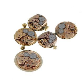 A group of ten watch movements to include two examples by Tudor and eight examples by Omega. Recomme