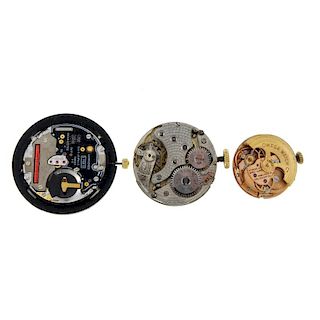 A small selection of watch movements, to include examples by Rolex, Omega, Longines etc. Recommended