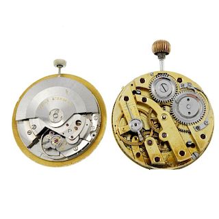 A group of watch movements, to include three examples by Longines. All recommended for spare or repa