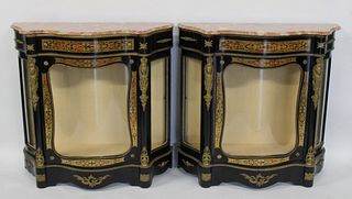 A Vintage Pair Of Bronze Mounted Boulle Style