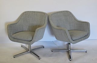 A Vintage Pair Of Geiger Upholstered Office Chairs