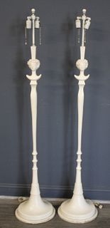 A Vintage Pair Of Giacometti Style Floor Lamps.