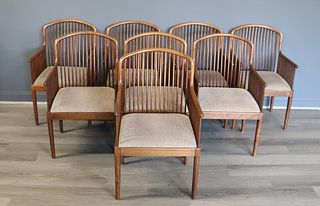 8 Stendig Wood Arm Chairs.