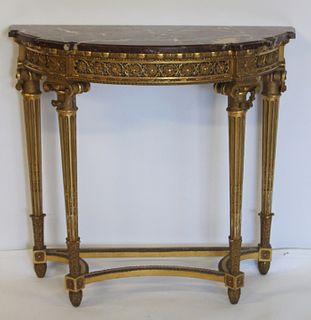 Fine Quality Louis XV1 Style Giltwood & Marbletop