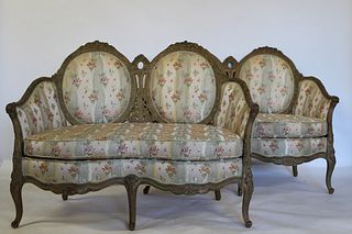 A Pair Of Finely Carved Louis XV Style Hump Back