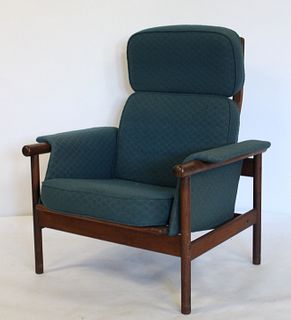 Midcentury Danish Modern Upholstered Arm Chair.