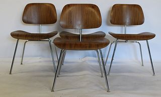 Midcentury Set Of 4 Eames DSW Chairs.