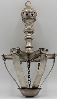 SILVER. Shabbat and Festival Silver Hanging Lamp.