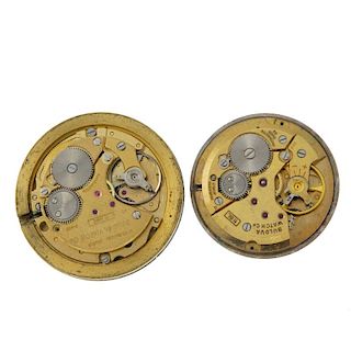 BULOVA - a small group of four incomplete watch movements, together with a gentleman's Bulova Accutr