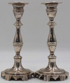 SILVER. Pair of Portuguese Silver Candlesticks.