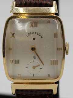 JEWELRY. Men's Lord Elgin 14kt Gold Watch.