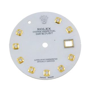 ROLEX - a gentleman's Oyster Perpetual Datejust dial. Mother-of-pearl dial, diamond dot hour markers