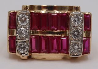 JEWELRY. Vintage/Retro 14kt Gold, Ruby and Diamond