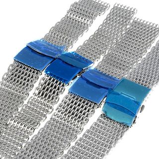A group of stainless steel mesh watch bracelets. Approximately 40. <br><br>Due to the nature of the