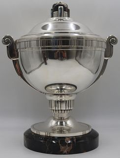 SILVERPLATE. Art Deco Silverplate & Marble Trophy.