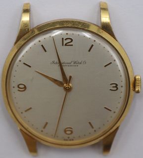 JEWELRY. Men's IWC Schaffhausen 18kt Gold Watch.