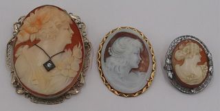 JEWELRY. Italian 18kt Gold Carved Cameo Brooch.
