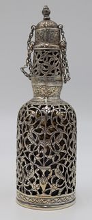 SILVER. Persian Silver Overlay Scent Bottle.