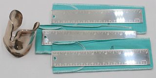 STERLING. (3) Tiffany & Co. Silver Plated Rulers &