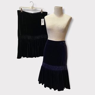 2 GIORGIO ARMANI Velvet Prairie Skirts w Original Tags NWT