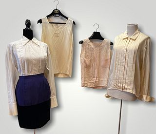 5 pc Vintage CHANEL Separates Collection Logo Cami Tank Logo Skirt Tuxedo Shirts