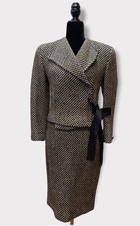 Vintage GENNY by VERSACE Tweed Skirt Suit sz 8 