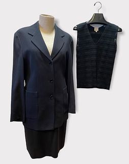 Vintage 1990's GIORGIO ARMANI Ladies Black Skirt Suit & Sweater Cami Tank