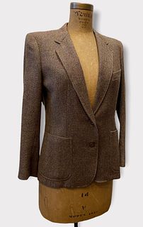 Vintage GUCCI Ladies Brown Tweed Blazer 