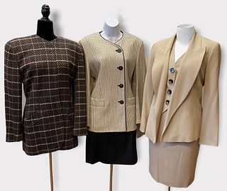3 Vintage CHRISTIAN DIOR Louis Feraud Gianfranco Ferre Skirt Suits
